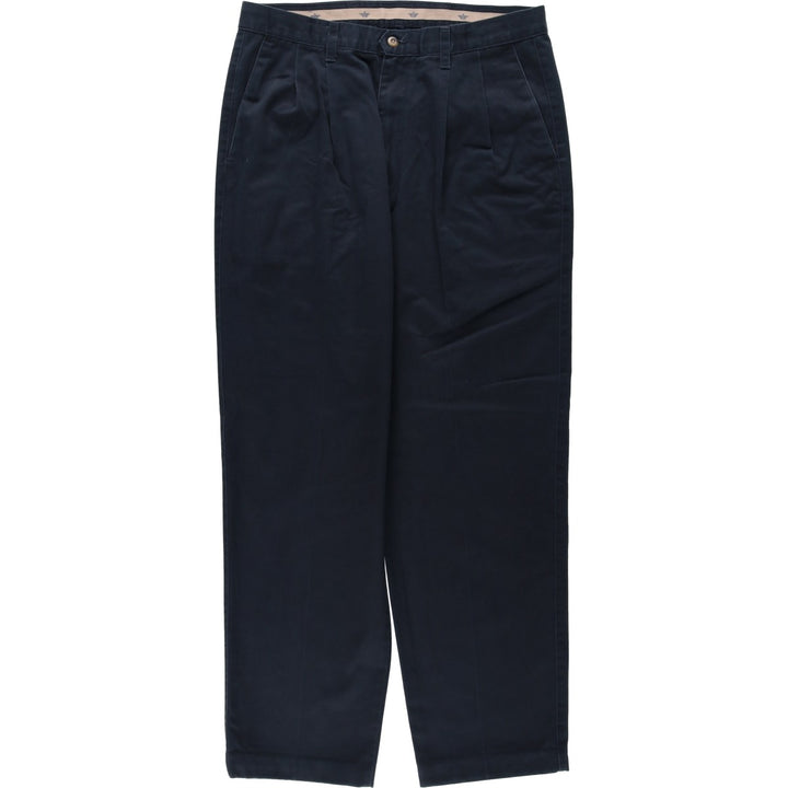 90'S Dockers/Levi's Classic Fit Two-Pleat Chino Pants, Made in USA, Men's Size W34 (approx.), Vintage cotton navy blue type Vintage Second Hand