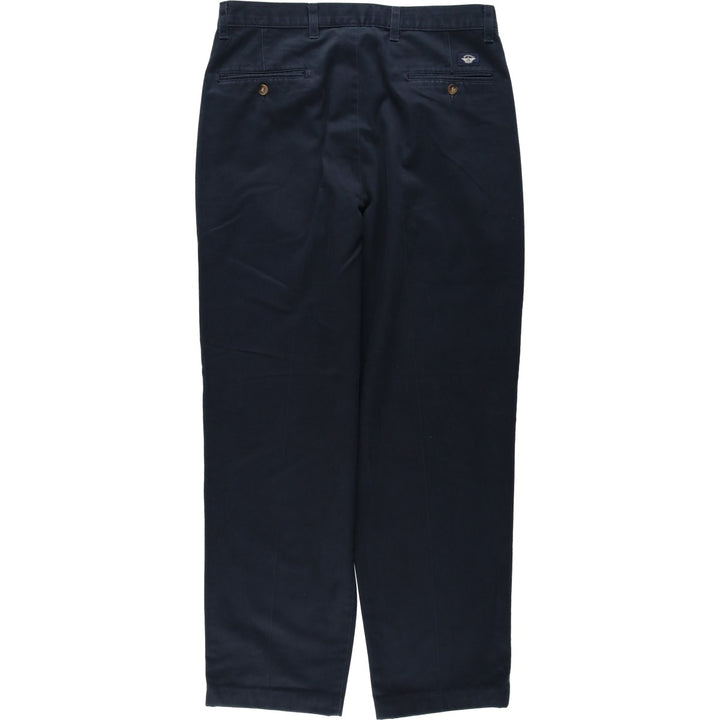 90'S Dockers/Levi's Classic Fit Two-Pleat Chino Pants, Made in USA, Men's Size W34 (approx.), Vintage cotton navy blue type Vintage Second Hand