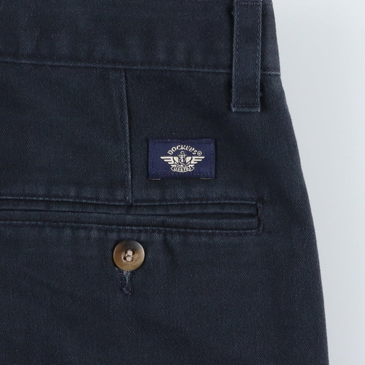 90'S Dockers/Levi's Classic Fit Two-Pleat Chino Pants, Made in USA, Men's Size W34 (approx.), Vintage cotton navy blue type Vintage Second Hand
