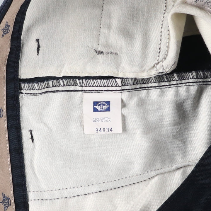90'S Dockers/Levi's Classic Fit Two-Pleat Chino Pants, Made in USA, Men's Size W34 (approx.), Vintage cotton navy blue type Vintage Second Hand