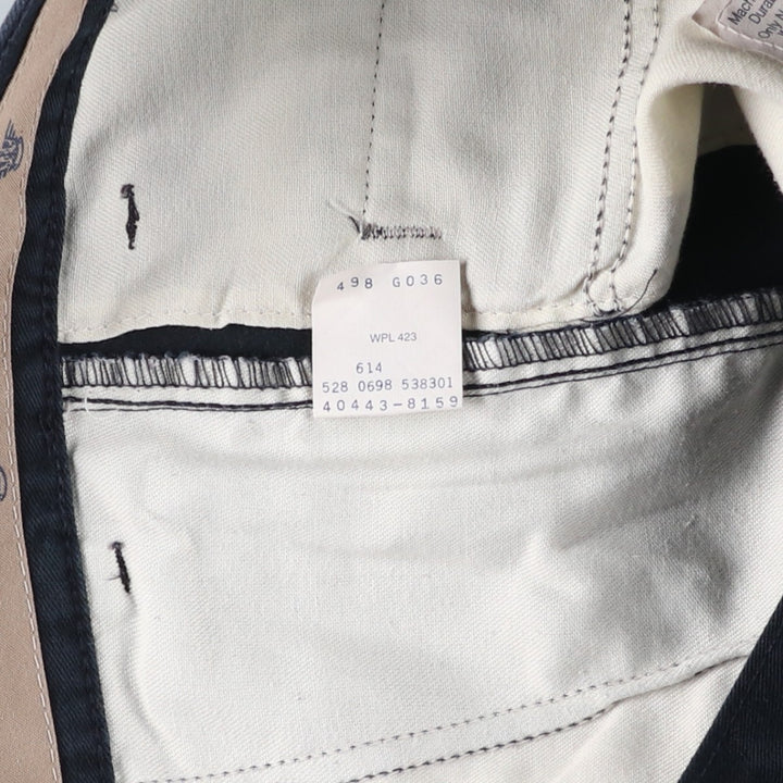 90'S Dockers/Levi's Classic Fit Two-Pleat Chino Pants, Made in USA, Men's Size W34 (approx.), Vintage cotton navy blue type Vintage Second Hand