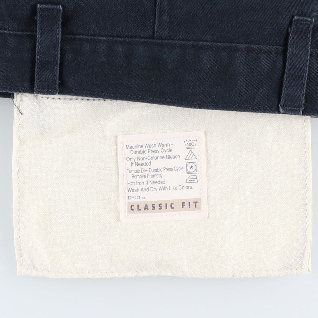 90'S Dockers/Levi's Classic Fit Two-Pleat Chino Pants, Made in USA, Men's Size W34 (approx.), Vintage cotton navy blue type Vintage Second Hand