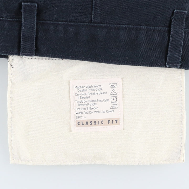 90'S Dockers/Levi's Classic Fit Two-Pleat Chino Pants, Made in USA, Men's Size W34 (approx.), Vintage cotton navy blue type Vintage Second Hand