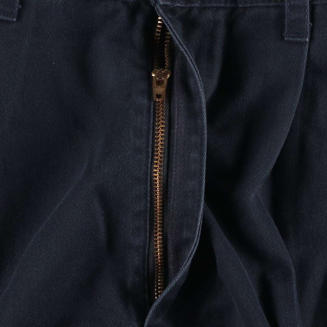 90'S Dockers/Levi's Classic Fit Two-Pleat Chino Pants, Made in USA, Men's Size W34 (approx.), Vintage cotton navy blue type Vintage Second Hand