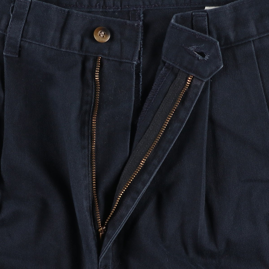 90'S Dockers/Levi's Classic Fit Two-Pleat Chino Pants, Made in USA, Men's Size W34 (approx.), Vintage cotton navy blue type Vintage Second Hand