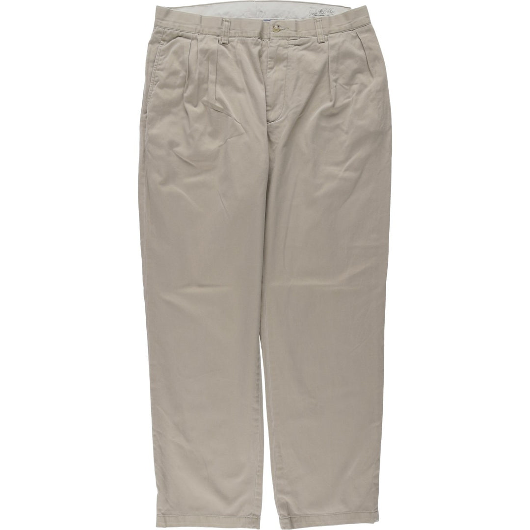 Ralph Lauren POLO RALPH LAUREN CLASSIC FIT PLEATED Two-Pleat Chino Pants, Men's Size W35 (approx.) cotton Beige type Vintage Second Hand