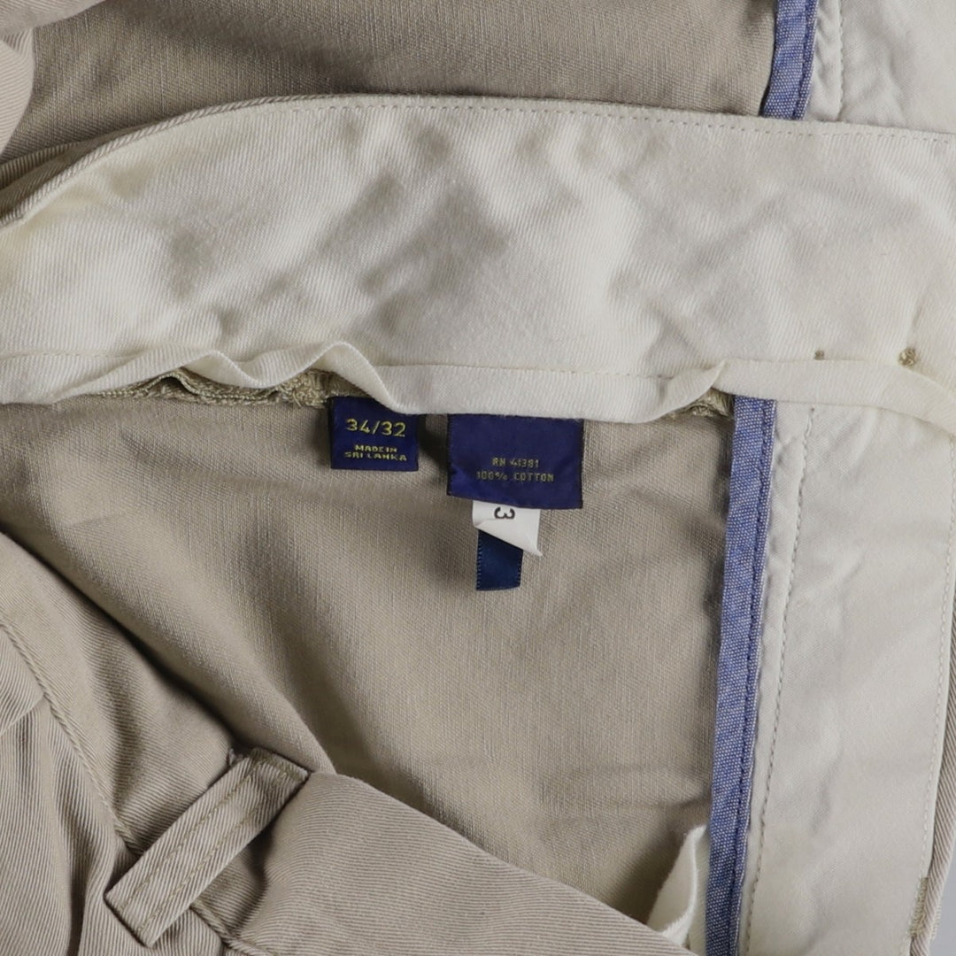Ralph Lauren POLO RALPH LAUREN CLASSIC FIT PLEATED Two-Pleat Chino Pants, Men's Size W35 (approx.) cotton Beige type Vintage Second Hand