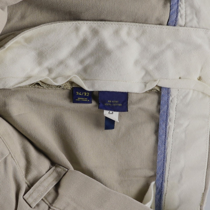 Ralph Lauren POLO RALPH LAUREN CLASSIC FIT PLEATED Two-Pleat Chino Pants, Men's Size W35 (approx.) cotton Beige type Vintage Second Hand