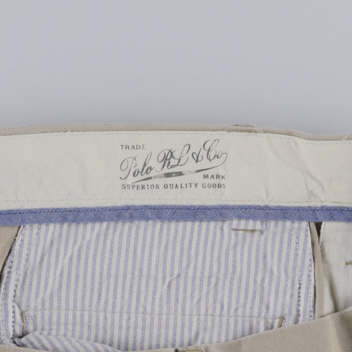 Ralph Lauren POLO RALPH LAUREN CLASSIC FIT PLEATED Two-Pleat Chino Pants, Men's Size W35 (approx.) cotton Beige type Vintage Second Hand