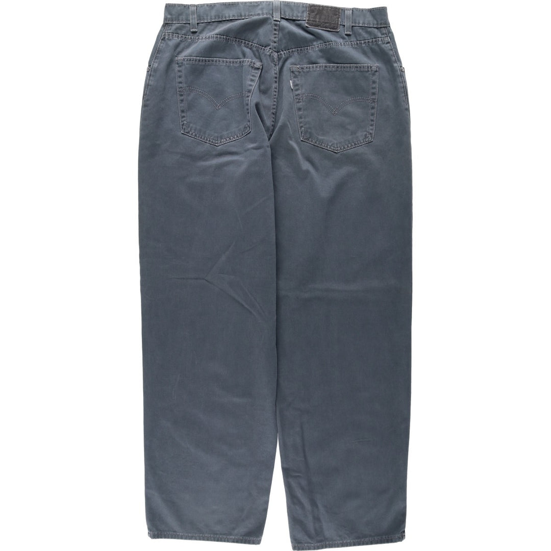 1990'S Levi's Silver Tab Loose Chino Pants, Made in USA, Men's Size W38 (approx.), Vintage cotton navy blue type Vintage Second Hand