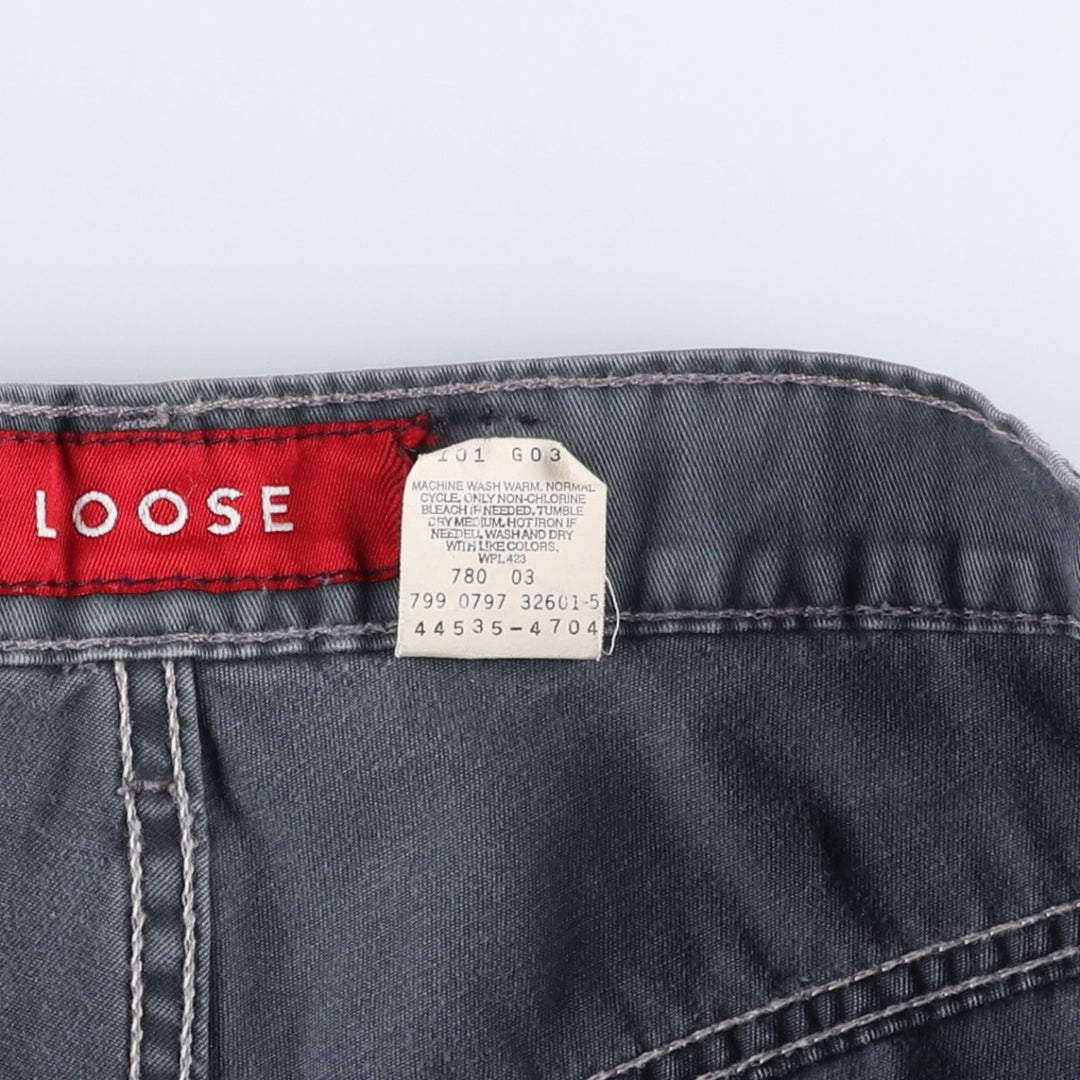 1990'S Levi's Silver Tab Loose Chino Pants, Made in USA, Men's Size W38 (approx.), Vintage cotton navy blue type Vintage Second Hand
