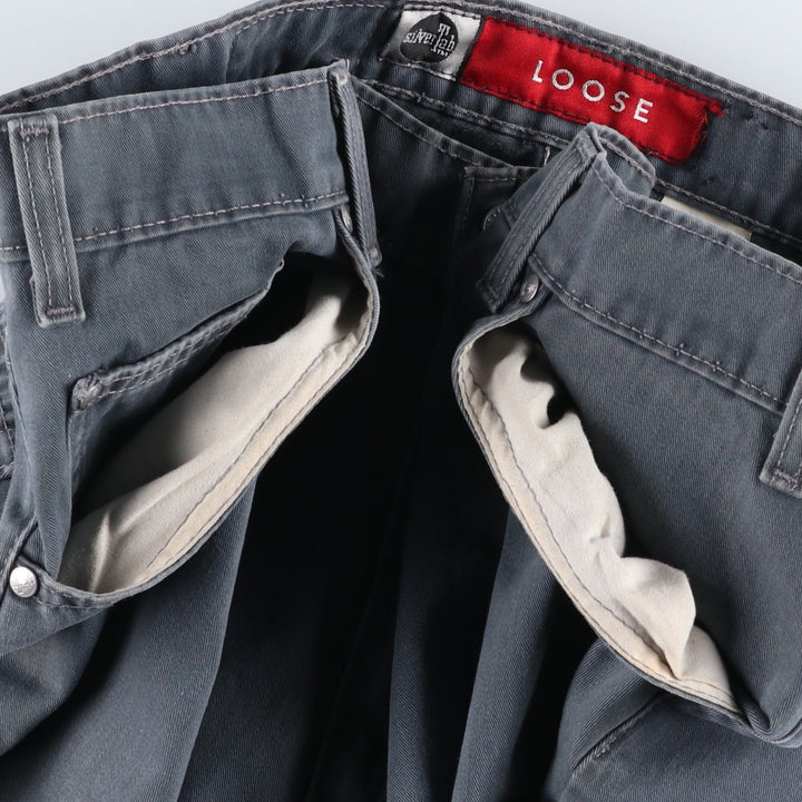 1990'S Levi's Silver Tab Loose Chino Pants, Made in USA, Men's Size W38 (approx.), Vintage cotton navy blue type Vintage Second Hand