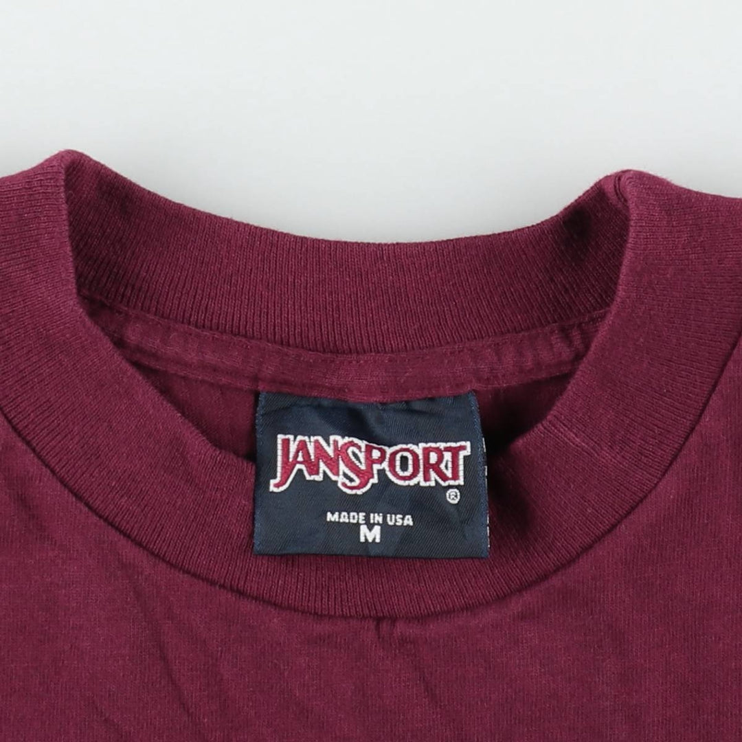 Jansport Boston University College T-shirt, Made in USA, Men's Size M cotton burgundy type Vintage Second Hand