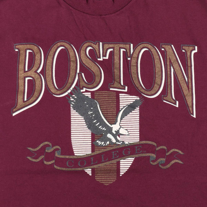 Jansport Boston University College T-shirt, Made in USA, Men's Size M cotton burgundy type Vintage Second Hand