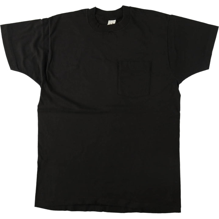 90'S Fruit of the Loom plain pocket T-shirt made in the USA, men's XL size, vintage cotton black type Vintage Second Hand