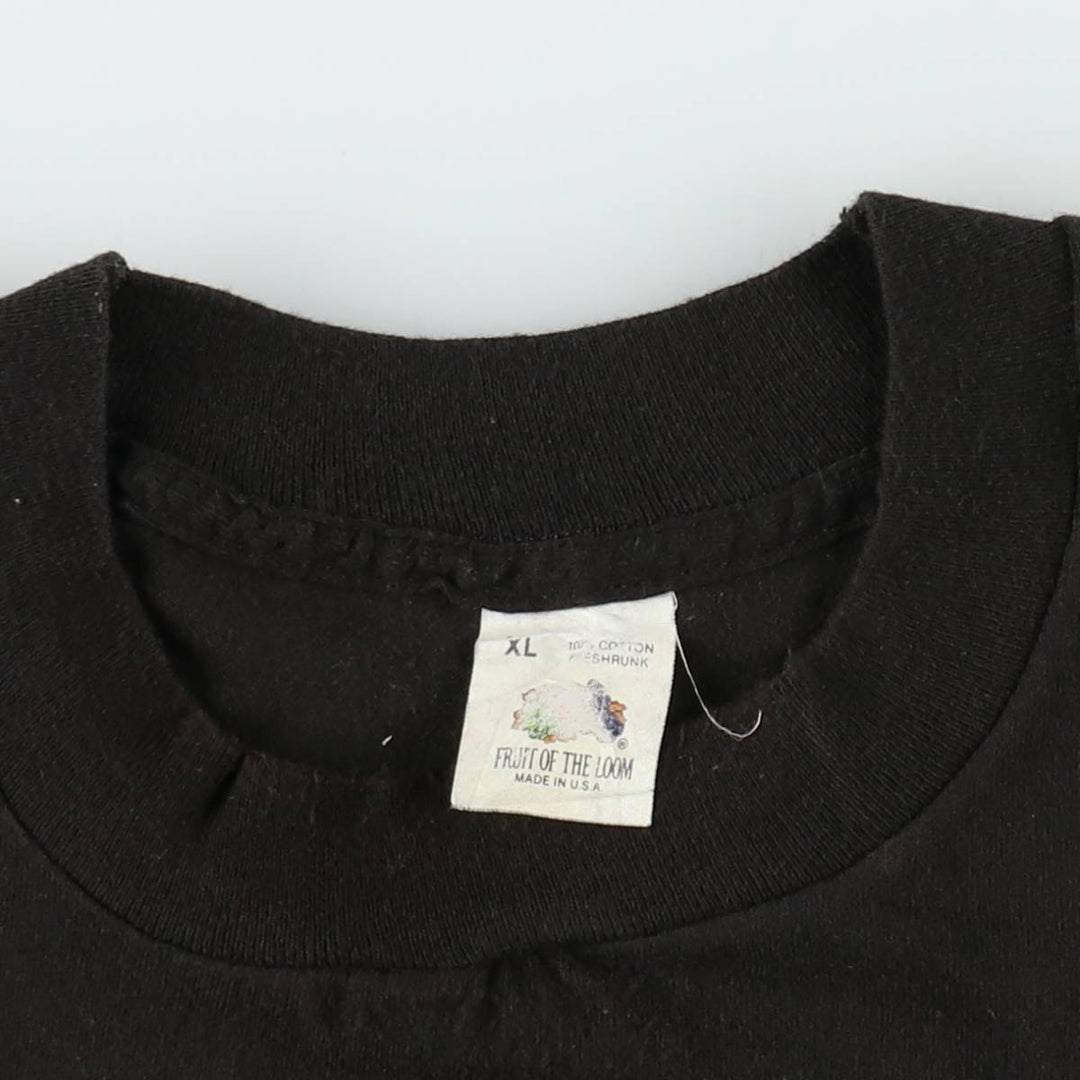 90'S Fruit of the Loom plain pocket T-shirt made in the USA, men's XL size, vintage cotton black type Vintage Second Hand