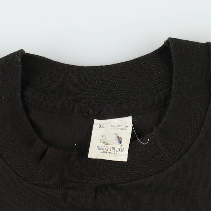90'S Fruit of the Loom plain pocket T-shirt made in the USA, men's XL size, vintage cotton black type Vintage Second Hand