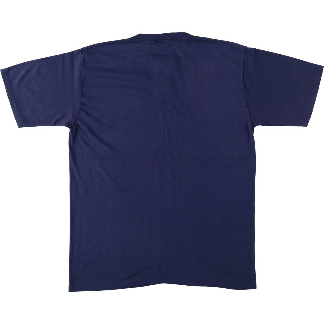 ~90'S REACHwear Plain Henley Neck T-Shirt, Made in USA, Men's Size L (Equivalent), Vintage polyester navy blue type Vintage Second Hand