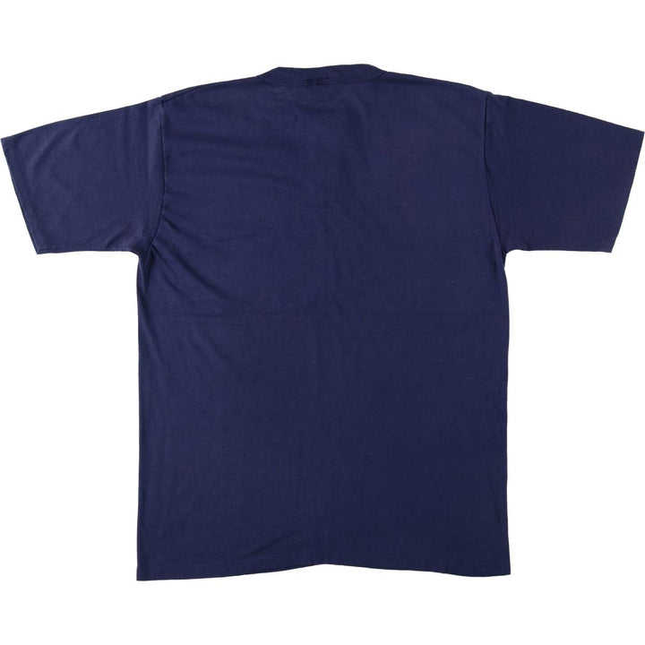 ~90'S REACHwear Plain Henley Neck T-Shirt, Made in USA, Men's Size L (Equivalent), Vintage polyester navy blue type Vintage Second Hand