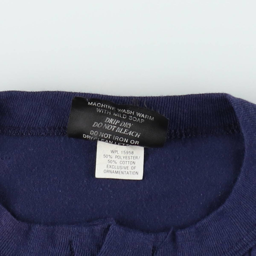 ~90'S REACHwear Plain Henley Neck T-Shirt, Made in USA, Men's Size L (Equivalent), Vintage polyester navy blue type Vintage Second Hand