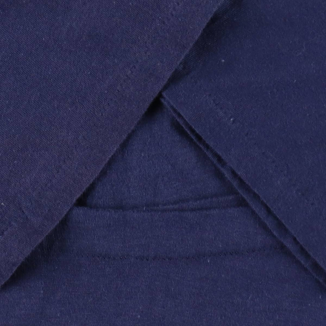 ~90'S REACHwear Plain Henley Neck T-Shirt, Made in USA, Men's Size L (Equivalent), Vintage polyester navy blue type Vintage Second Hand