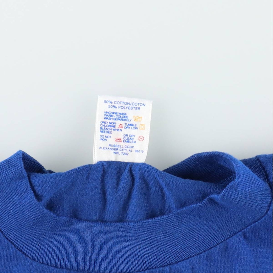 Vintage 80s-90'S Jerzees plain T-shirt, Made in USA, Men's XL cotton blue type Vintage Second Hand