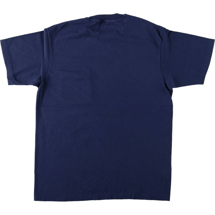 ~90'S Hanes plain pocket t-shirt, men's size L equivalent, vintage. cotton navy blue type Vintage Second Hand