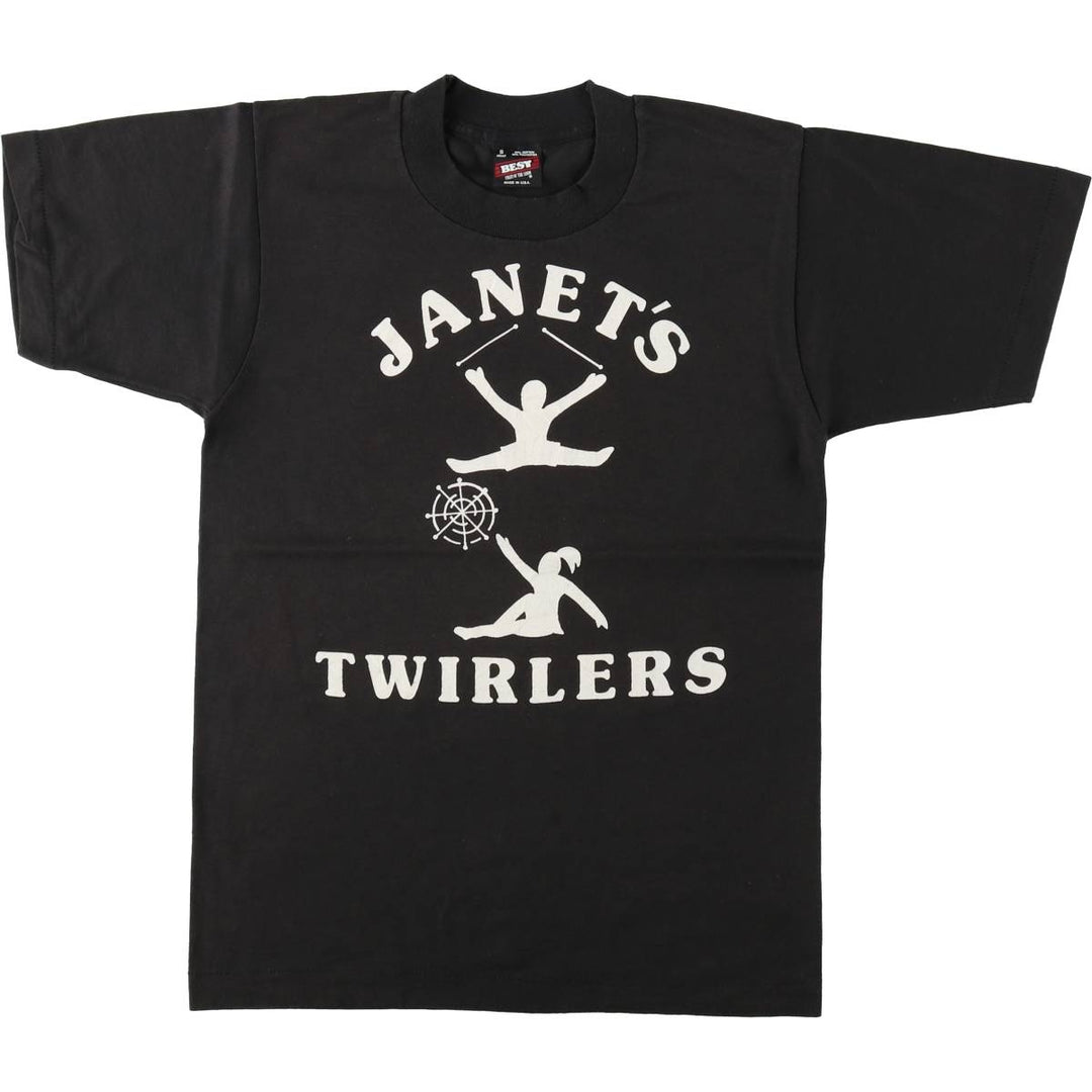 90'S Fruit of the Loom Print T-Shirt, Made in USA, Men's Size S (Equivalent), Vintage cotton black type Vintage Second Hand