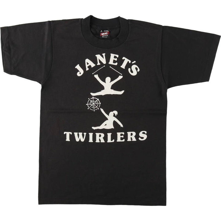 90'S Fruit of the Loom Print T-Shirt, Made in USA, Men's Size S (Equivalent), Vintage cotton black type Vintage Second Hand