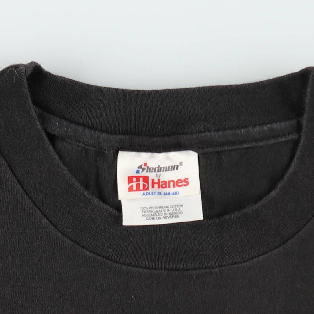 90s-00'S Hanes STEDMAN Print T-Shirt, Men's XL (approx.) cotton black type Vintage Second Hand