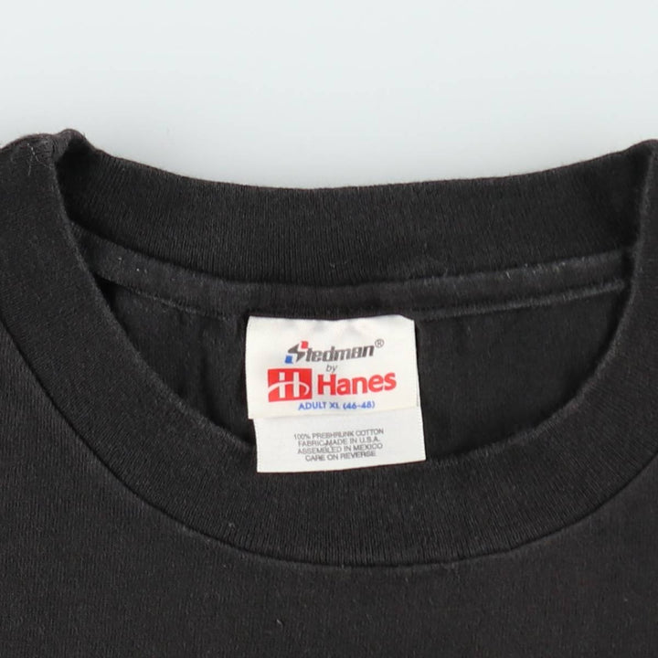 90s-00'S Hanes STEDMAN Print T-Shirt, Men's XL (approx.) cotton black type Vintage Second Hand