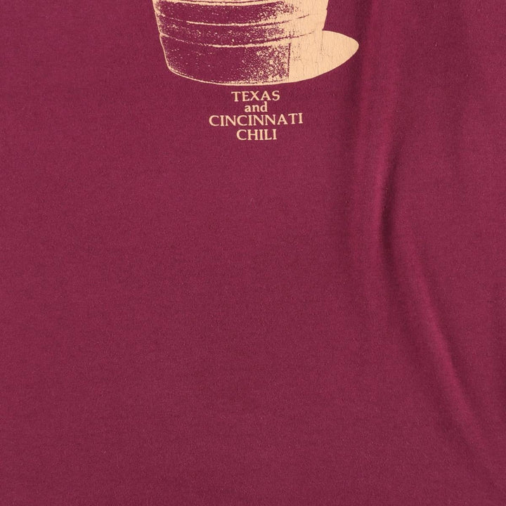 80s-90'S Jerzees HARD TIMES CAFE Print T-Shirt, Made in USA, Men's XL equivalent, Vintage cotton wine-red Vintage Second Hand