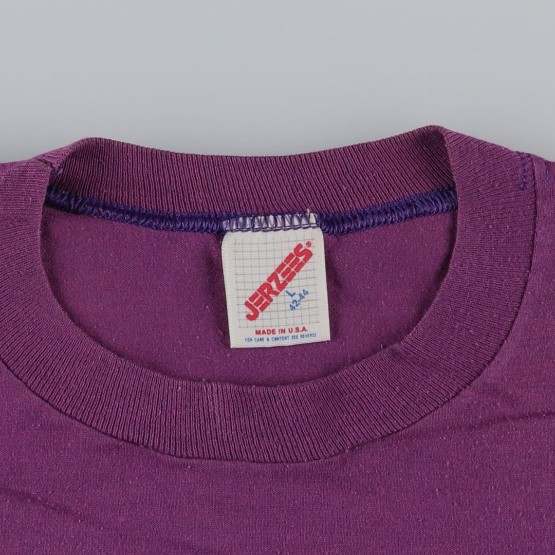 80s-90'S Jerzees Eagle Pattern Print T-Shirt, Made in USA, Men's Size L (approx.), Vintage cotton purple type Vintage Second Hand