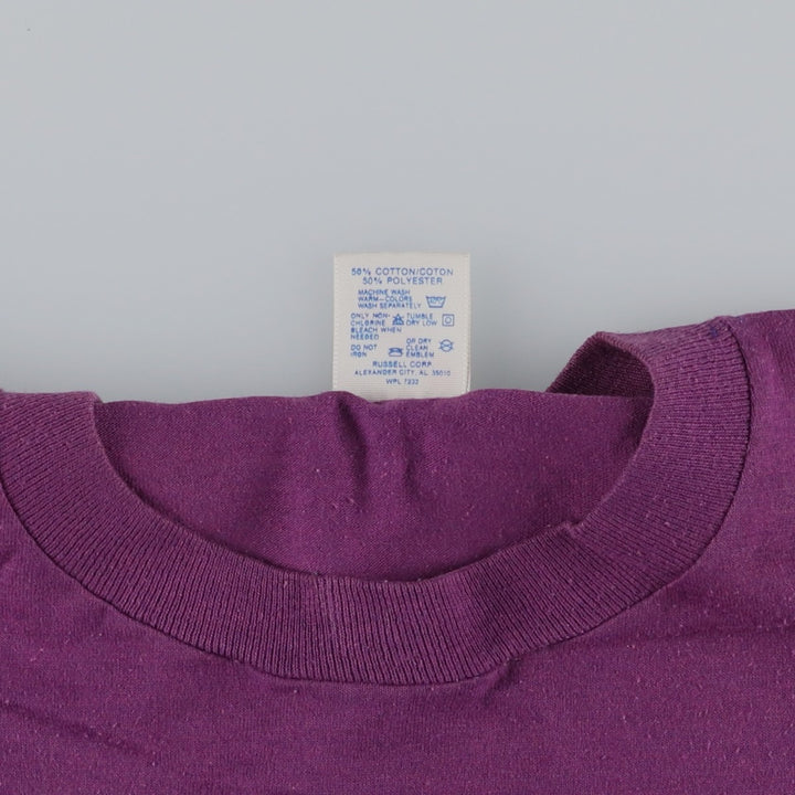 80s-90'S Jerzees Eagle Pattern Print T-Shirt, Made in USA, Men's Size L (approx.), Vintage cotton purple type Vintage Second Hand