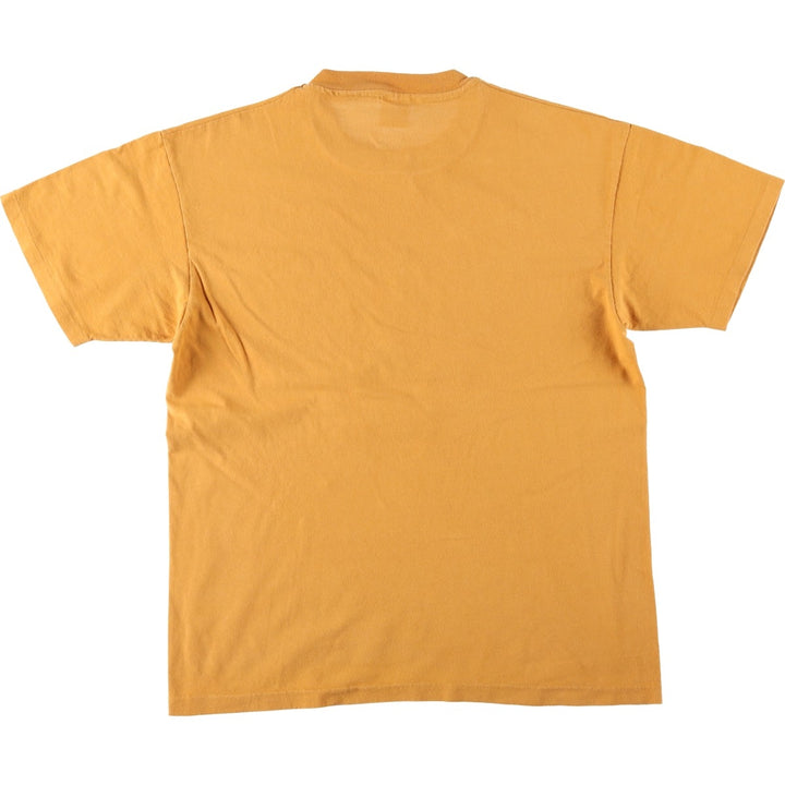90'S Anvil Printed T-shirt Made in USA Men's XL Vintage cotton ocher yellow type Vintage Second Hand