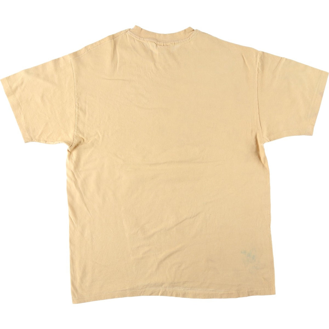 90'S Hanes BEEFY-T College T-shirt, Made in USA, Men's XL, Vintage cotton yellow type Vintage Second Hand