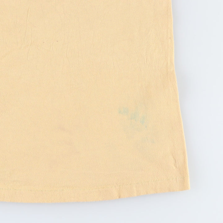 90'S Hanes BEEFY-T College T-shirt, Made in USA, Men's XL, Vintage cotton yellow type Vintage Second Hand