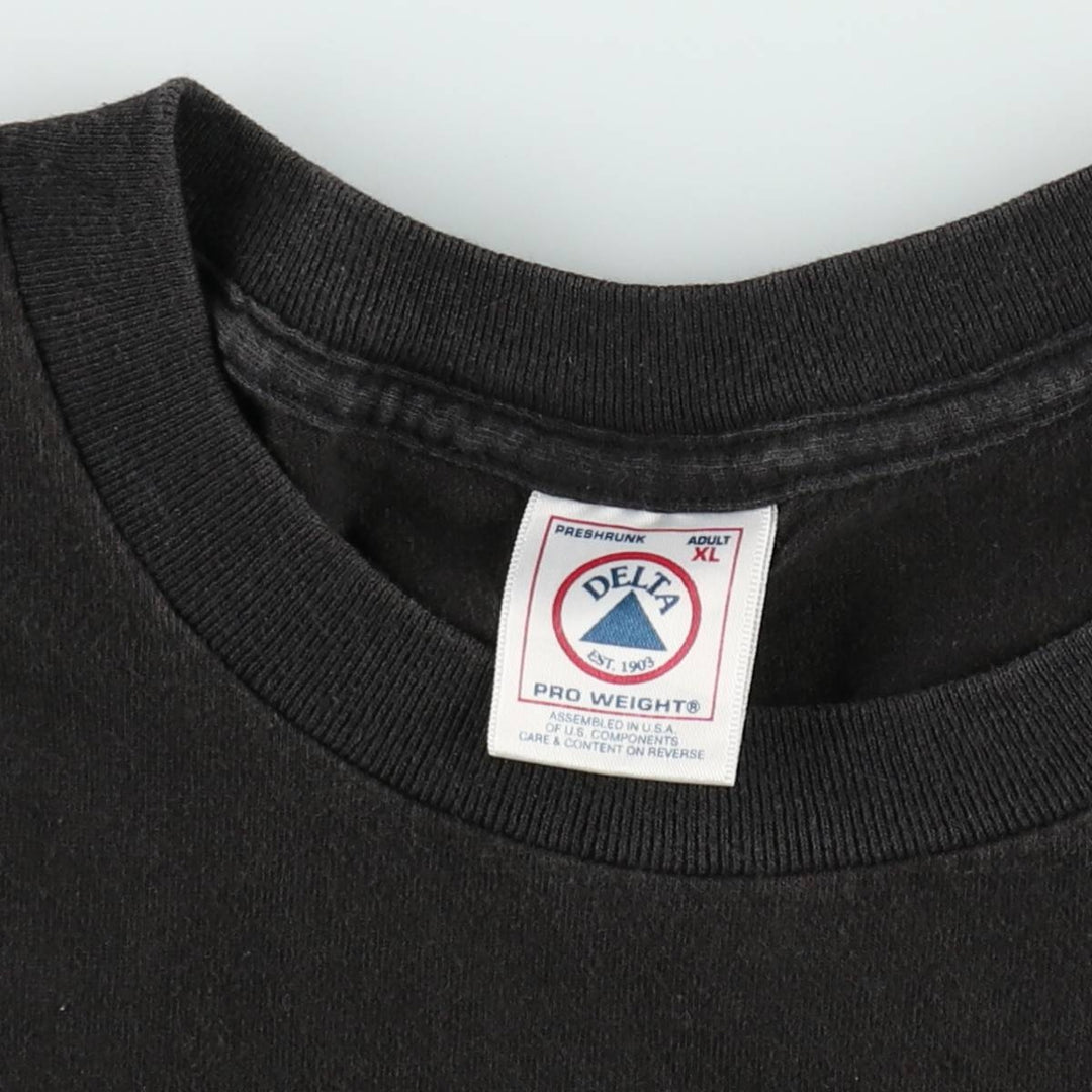 2000'S Delta message print T-shirt, made in USA, men's size XL. cotton black type Vintage Second Hand