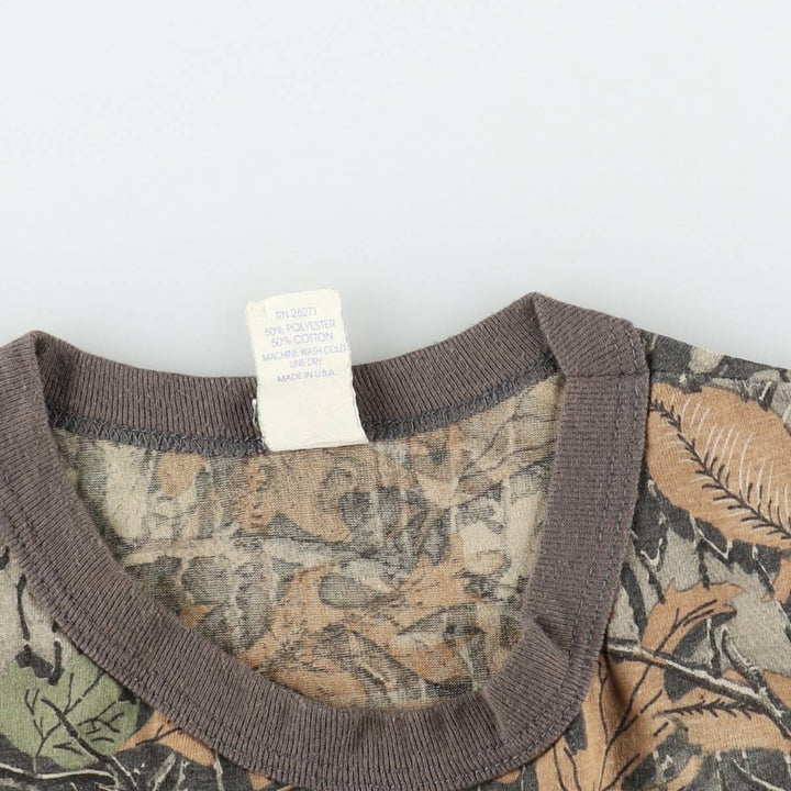 90'S Realtree Camo Pocket T-Shirt, Made in USA, Men's Size L (Equivalent), Vintage polyester Khaki type brown Vintage Second Hand