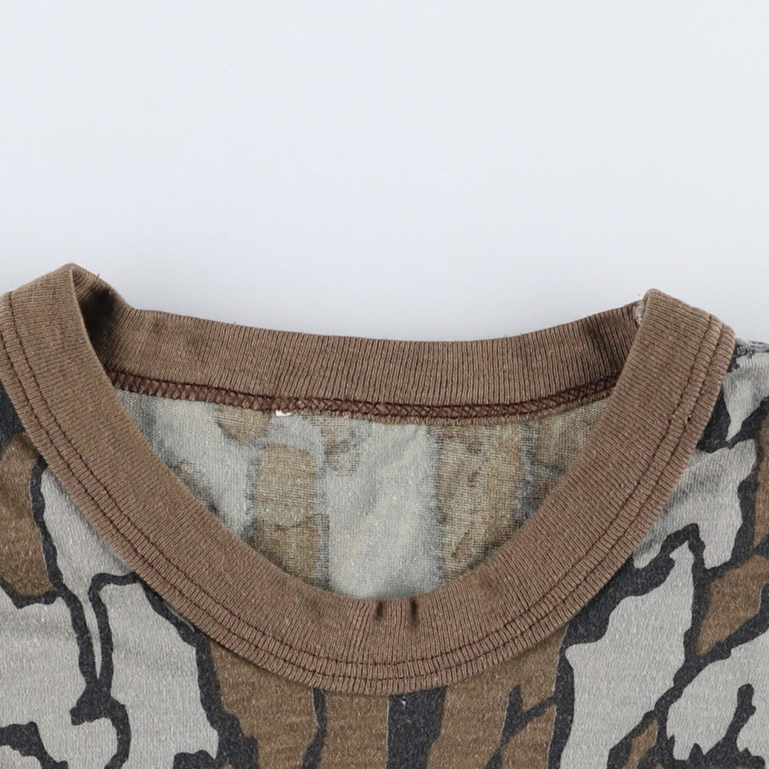 Treebark Camo Pocket T-Shirt, Men's Size S (Equivalent), Vintage unclear brown type Vintage Second Hand