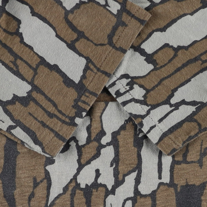 Treebark Camo Pocket T-Shirt, Men's Size S (Equivalent), Vintage unclear brown type Vintage Second Hand