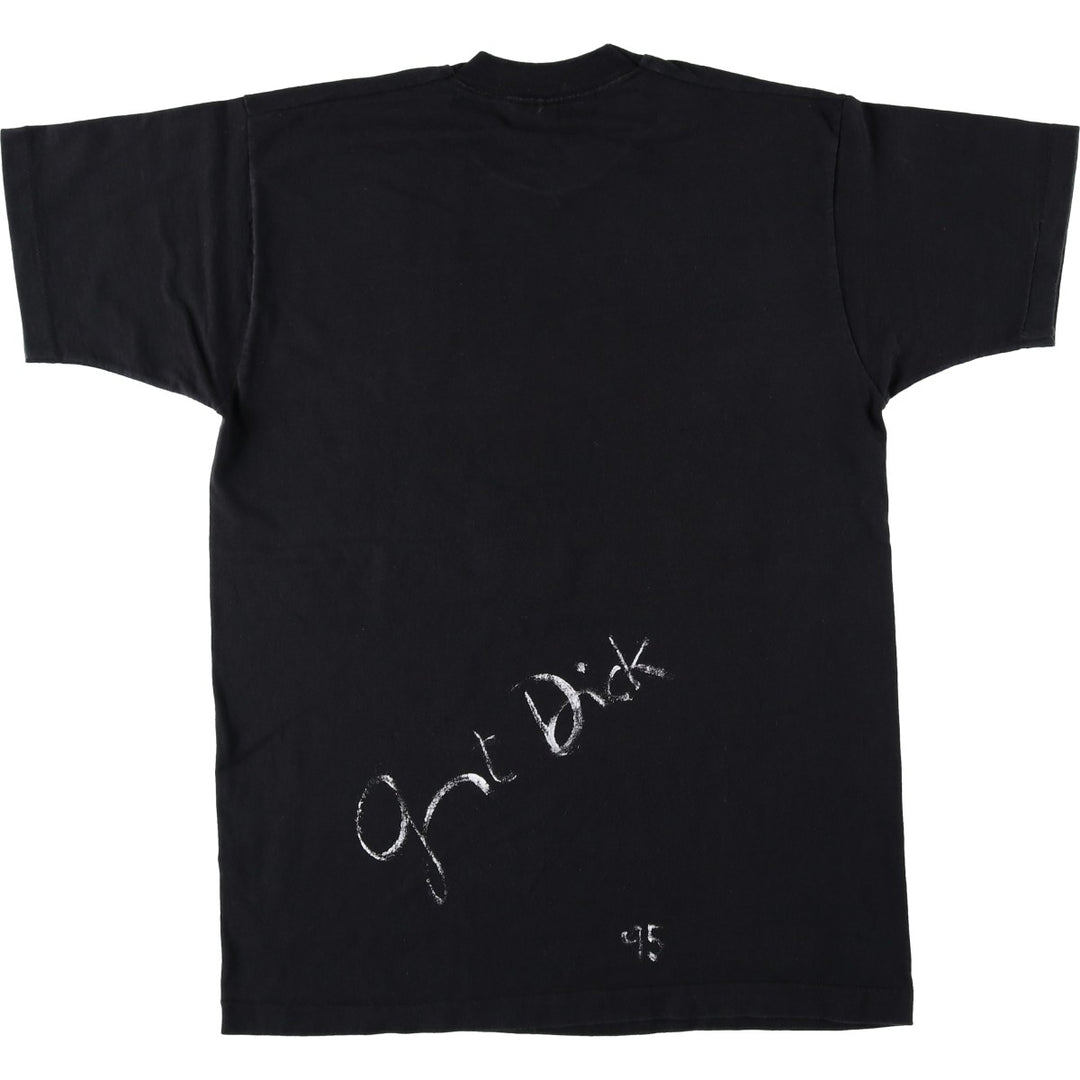 Vintage 90'S Fruit of the Loom print T-shirt, Made in Canada, Men's Size Large cotton black type Vintage Second Hand