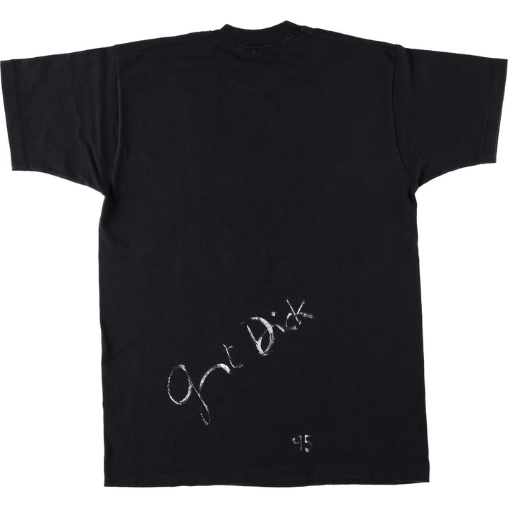 Vintage 90'S Fruit of the Loom print T-shirt, Made in Canada, Men's Size Large cotton black type Vintage Second Hand