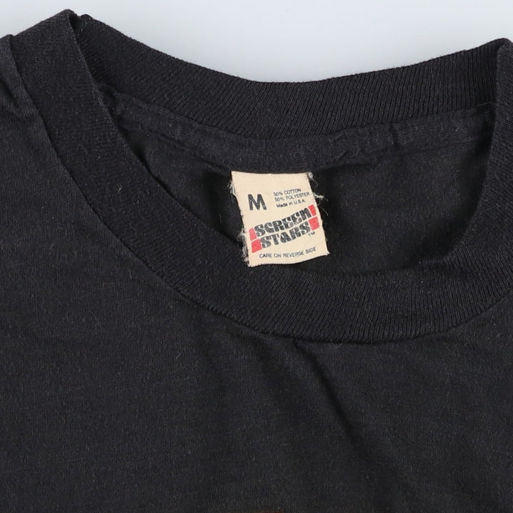 80'S SCREEN STARS Printed T-shirt Made in USA Men's M Vintage cotton black type Vintage Second Hand