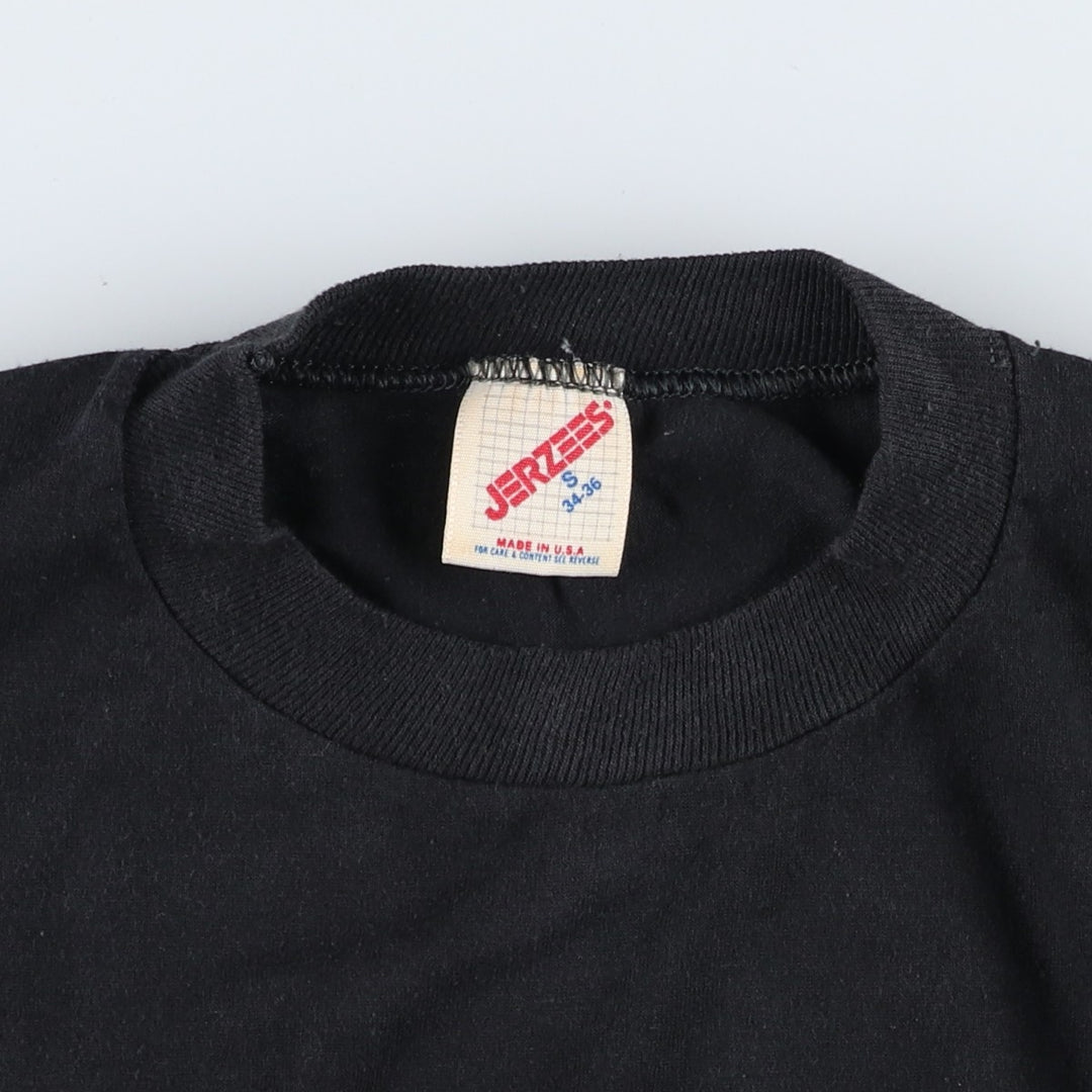 80s-90'S Jerzees Shark Pattern Animal T-Shirt, Made in USA, Men's Size S (approx.), Vintage cotton black type Vintage Second Hand