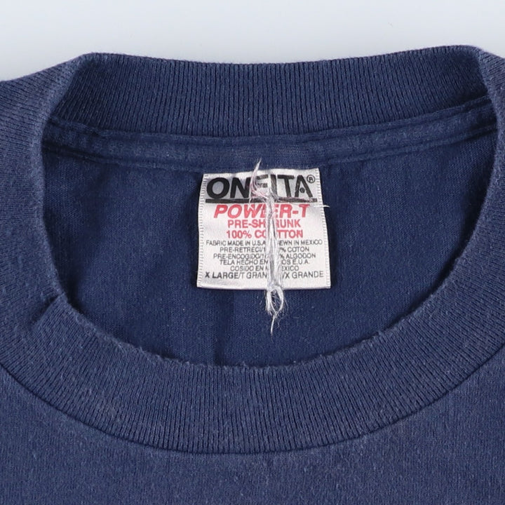 90'S ONEITA ALL SPORT Pepsi advertising print T-shirt, men's size XL (approx.) cotton navy blue type Vintage Second Hand