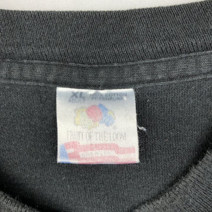 90'S Fruit of the Loom printed T-shirt, made in the USA, men's XL size, vintage cotton black type Vintage Second Hand