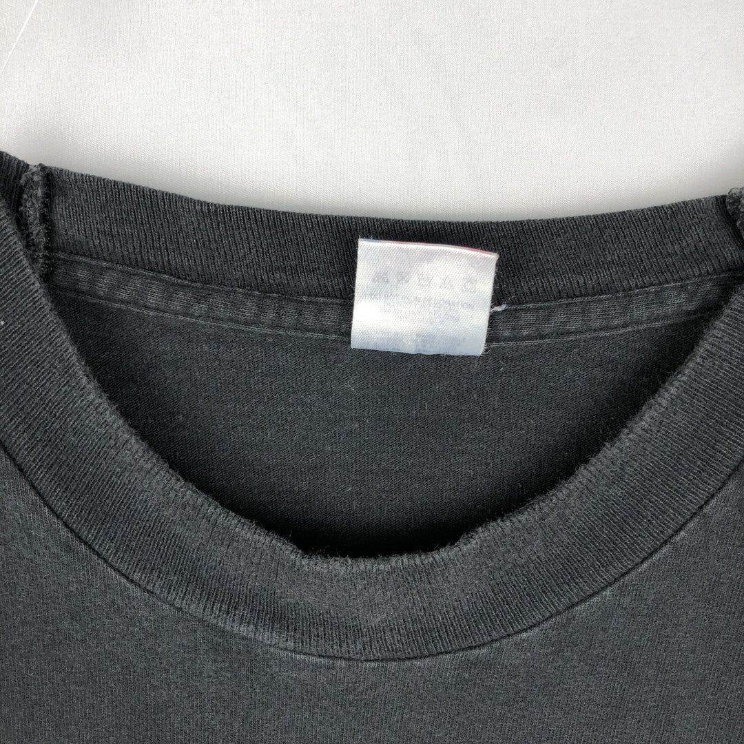 90'S Fruit of the Loom printed T-shirt, made in the USA, men's XL size, vintage cotton black type Vintage Second Hand