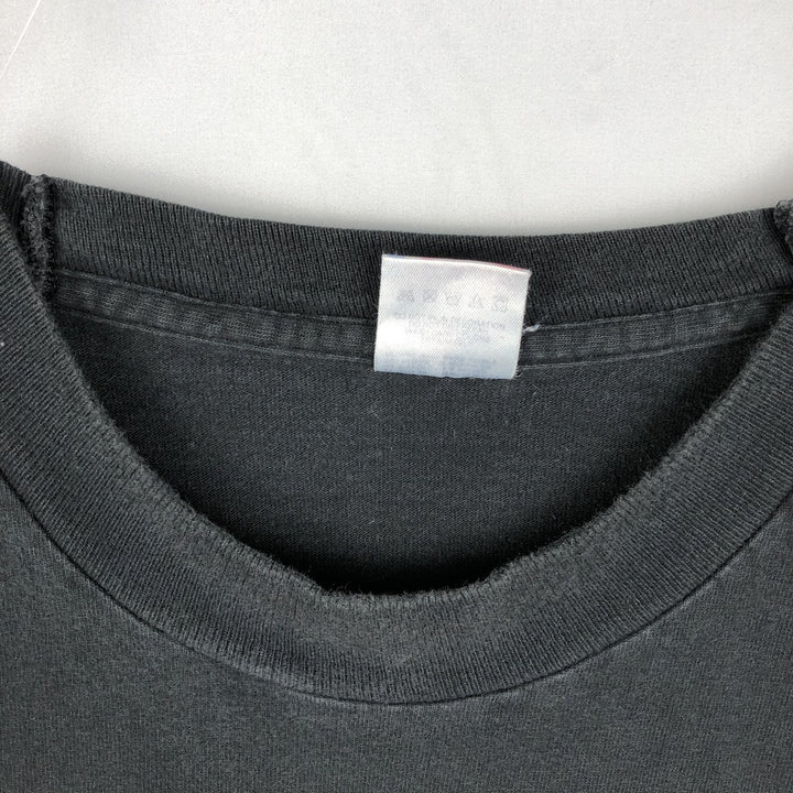 90'S Fruit of the Loom printed T-shirt, made in the USA, men's XL size, vintage cotton black type Vintage Second Hand