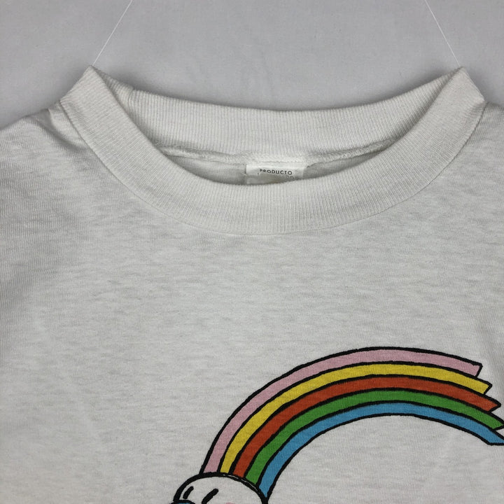 80'S CURRO Print T-Shirt, Men's Size M (Equivalent), Vintage cotton white type Vintage Second Hand